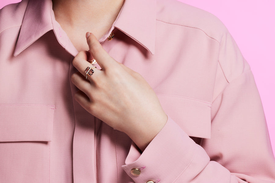 【数量限定】Nude 天然石リング　アメトリン　M