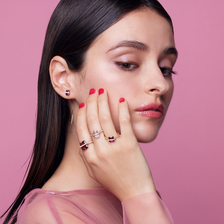 【数量限定】Nude 天然石リング　ガーネットM