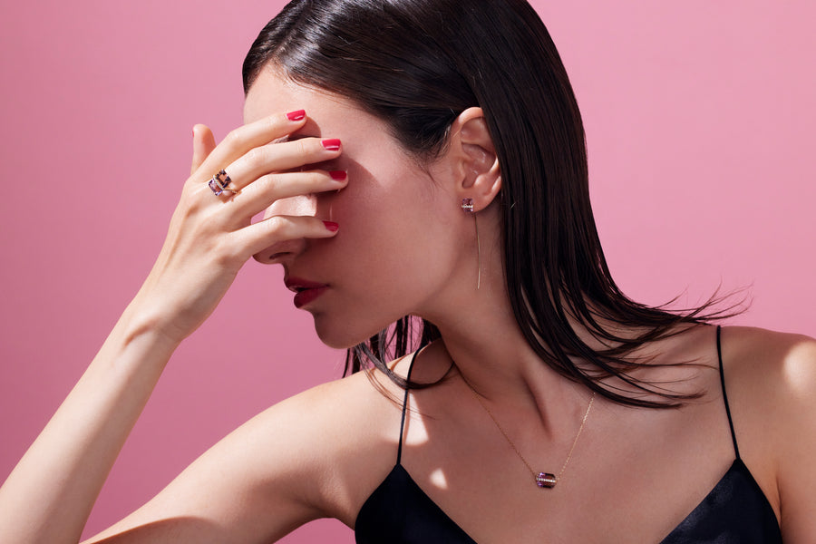 【数量限定】Nude 天然石リング　アメトリン　M