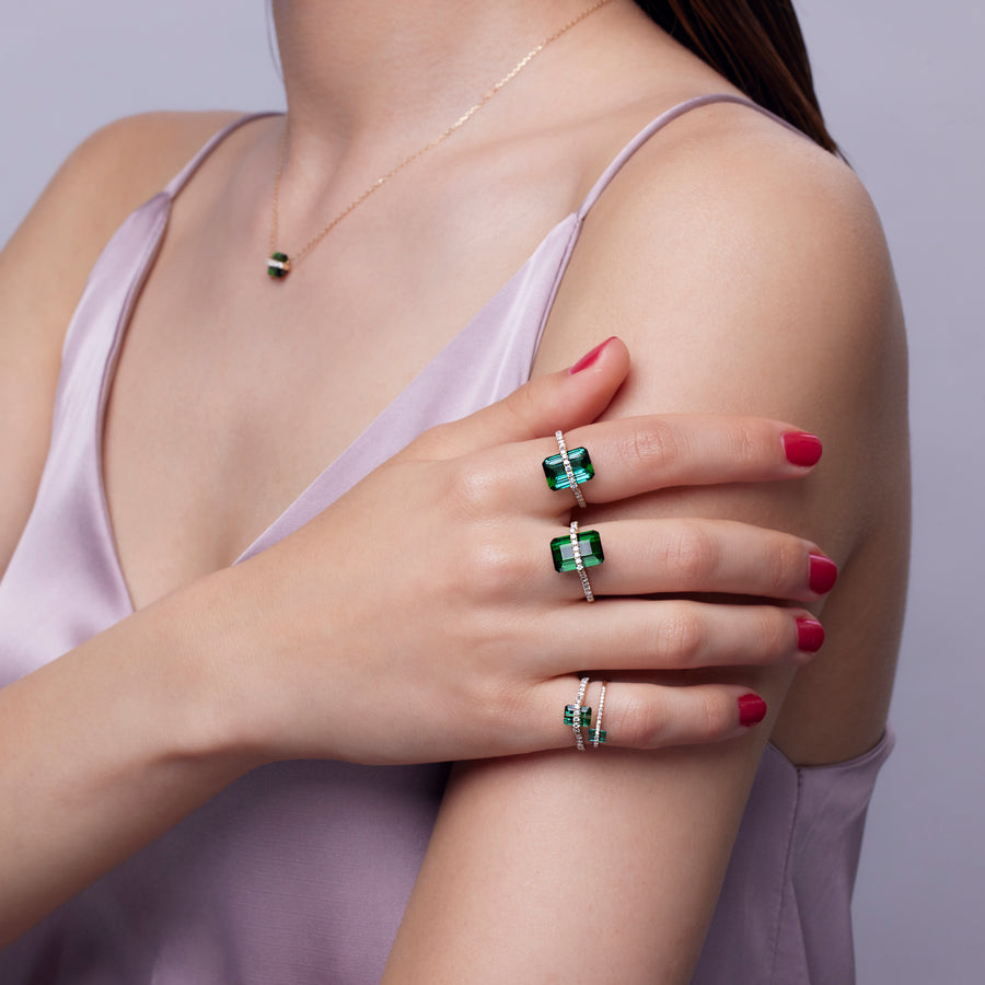 【数量限定】Nude 天然石リング　グリーントルマリン