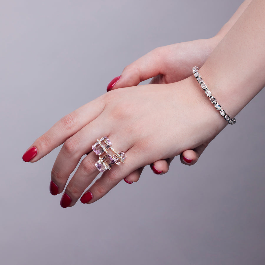 【数量限定】Nude 天然石リング　クンツァイト