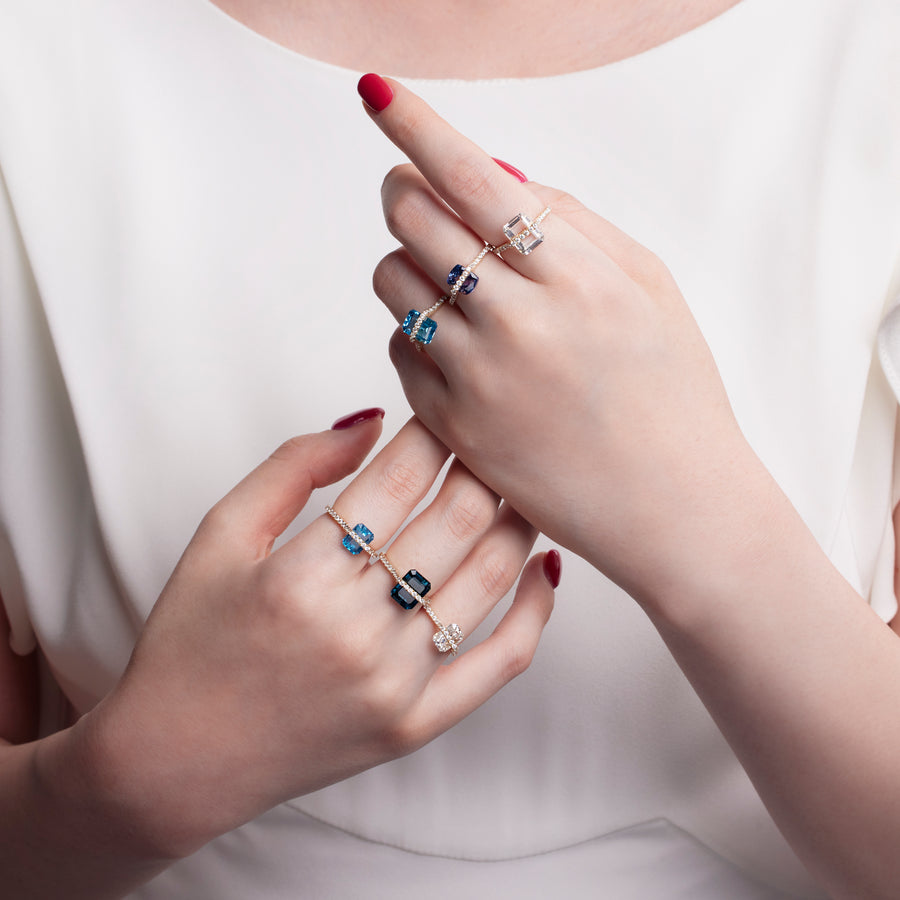 【数量限定】Nude 天然石リング　ブルートパーズ