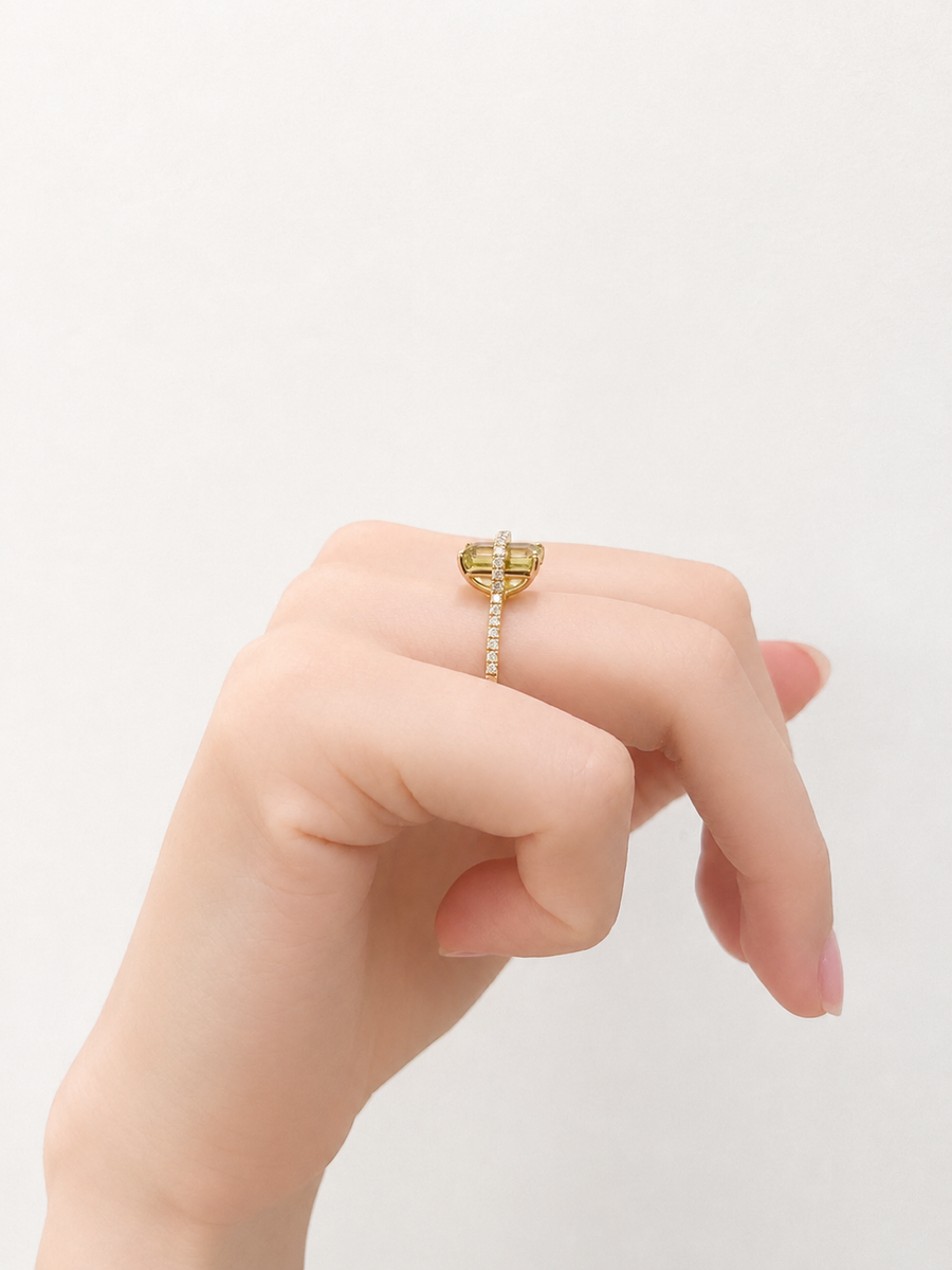 Ravicharme | 【数量限定】Nude レモンクォーツリング エメラルド
