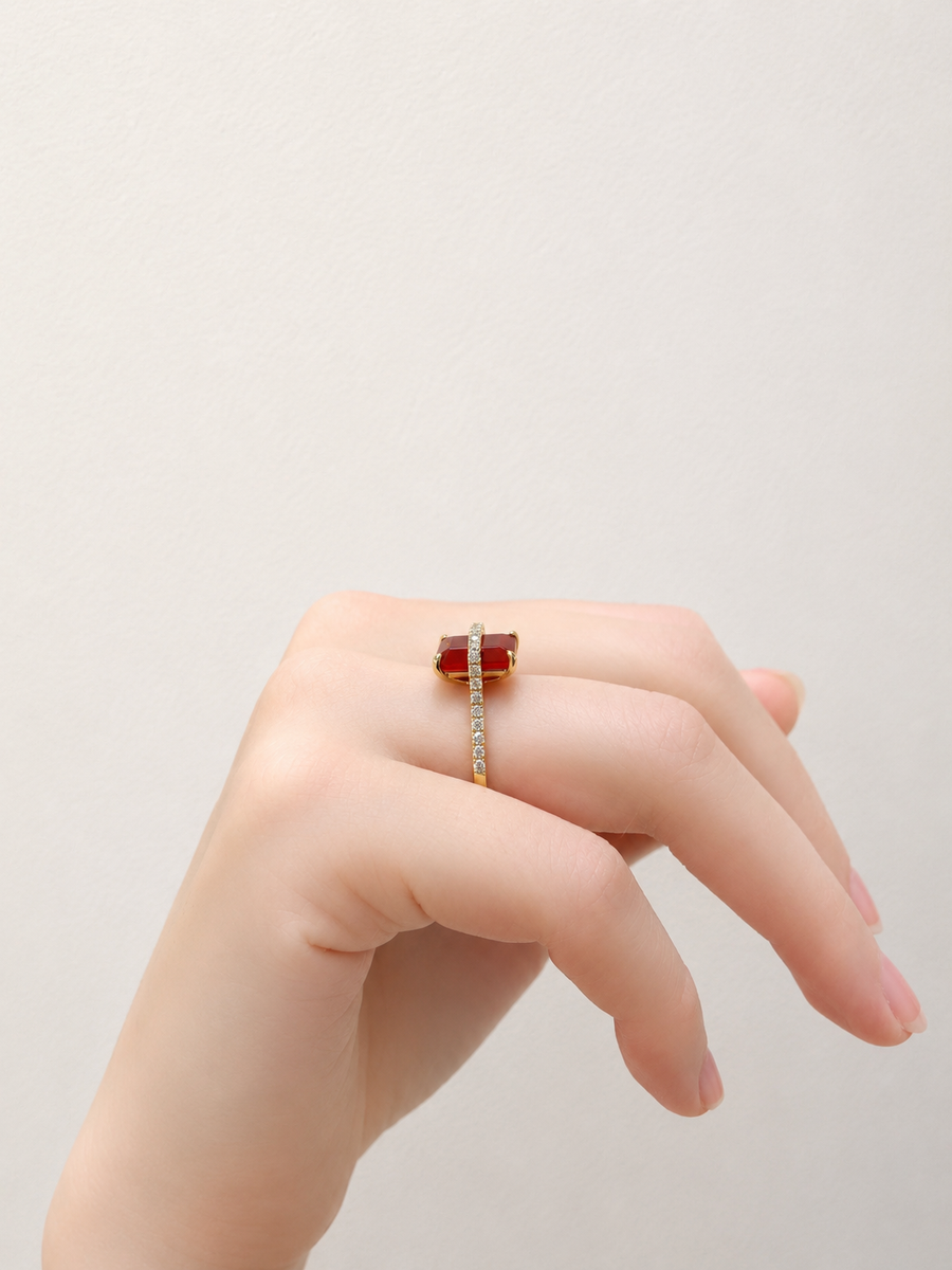 Ravicharme | 【数量限定】Nude カーネリアンリングM（エメラルド